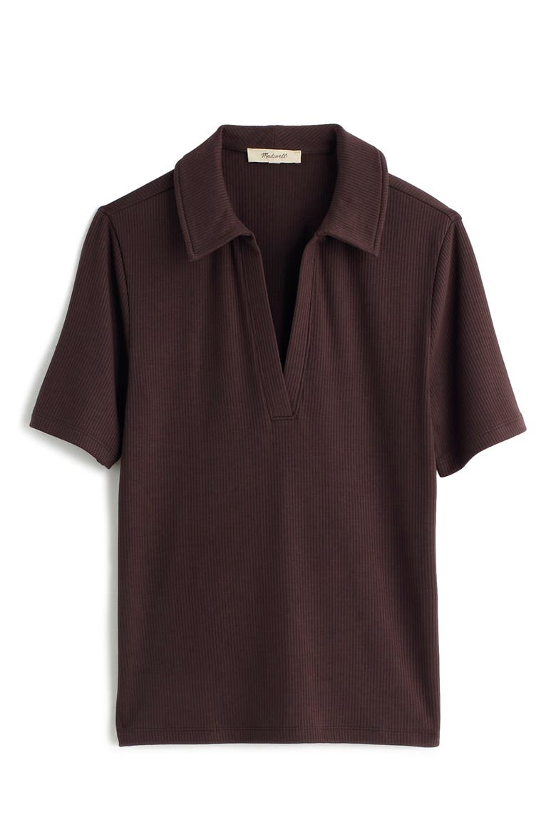 Drapey Rib Polo, Alternate, color, DARK CAROB