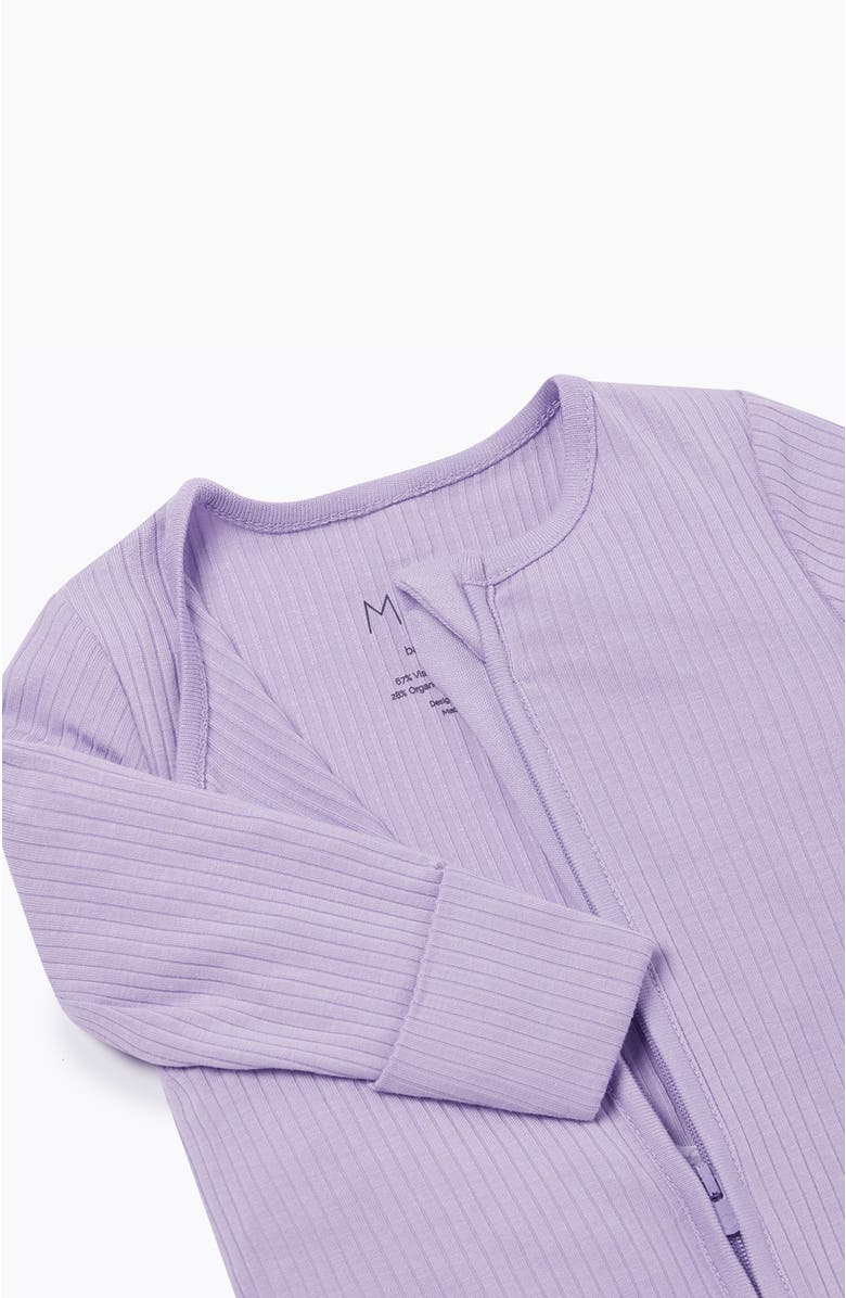 MORI Ribbed Two Way Zip-Up Sleepsuit, Alternate, color, Lilac