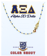 Color Shout Alpha Xi Delta Greek Letter Side Set Necklace