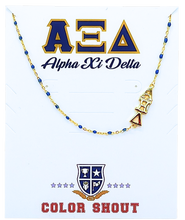 Color Shout Alpha Xi Delta Greek Letter Side Set Necklace