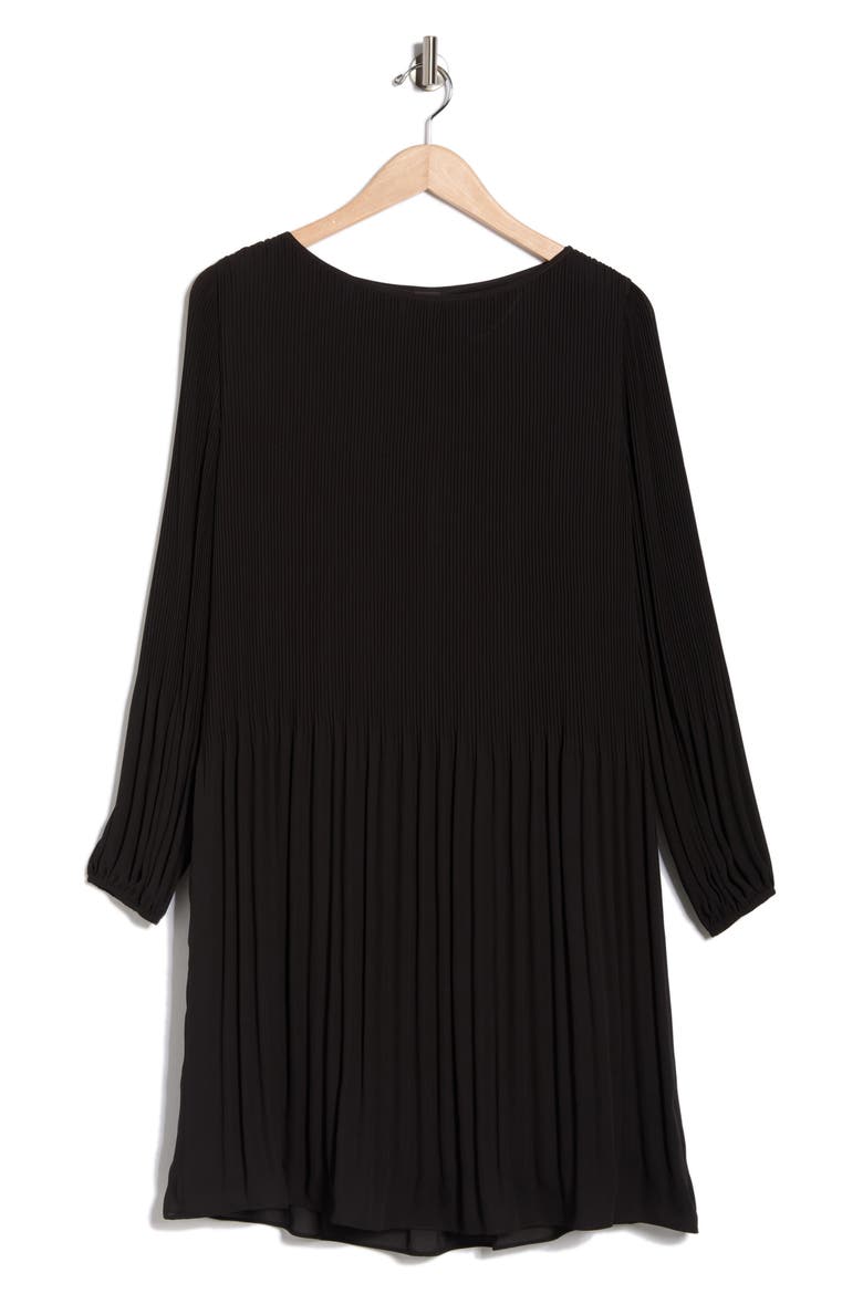 Dasie Long Sleeve Ribbed Shift Dress, Alternate, color, BLACK