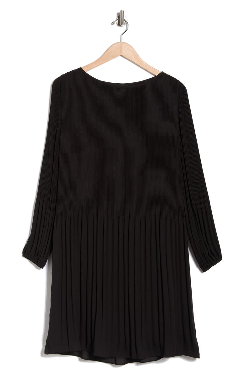 BOSS Dasie Long Sleeve Ribbed Shift Dress, Main, color, Black