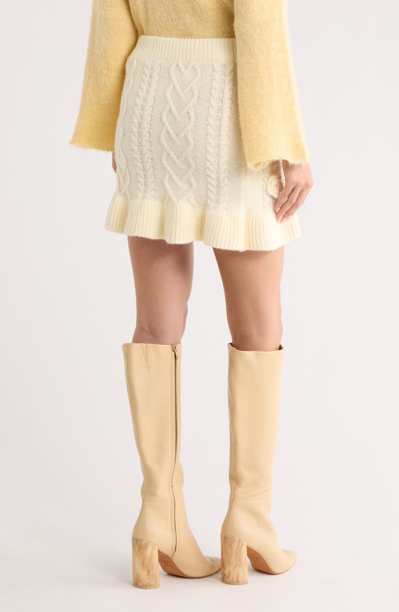 JACQUIE THE LABEL Maeve Floral Sweater Miniskirt, Alternate, color, Natural