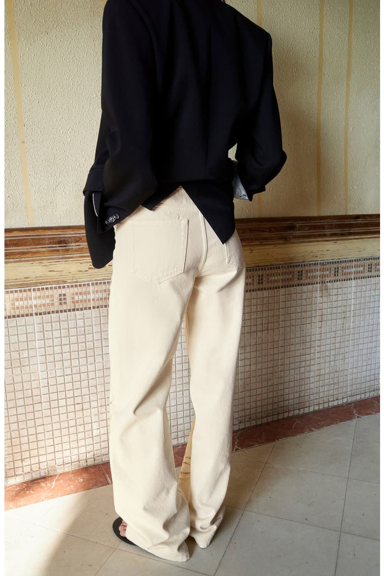 Open Stitch Straight Leg Jeans, Alternate, color, VANILLA