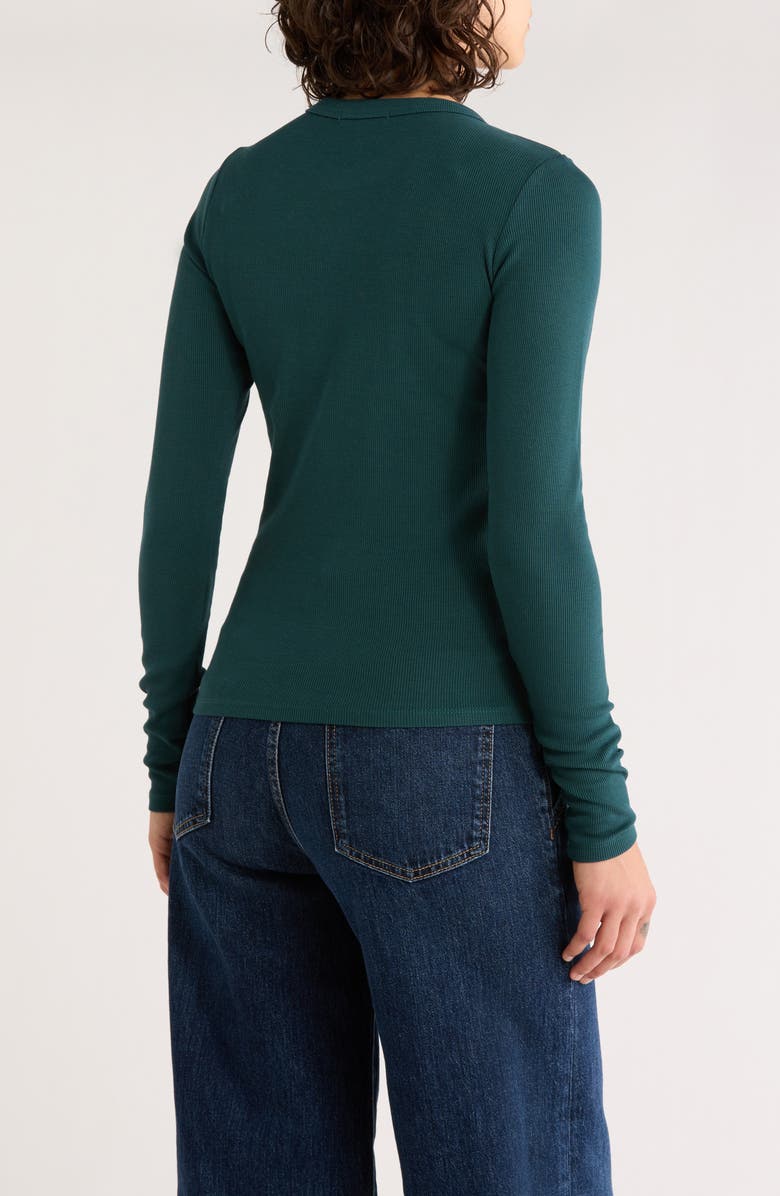 Marine Layer Lexi Sun-In Rib Long Sleeve T-Shirt, Alternate, color, Emerald