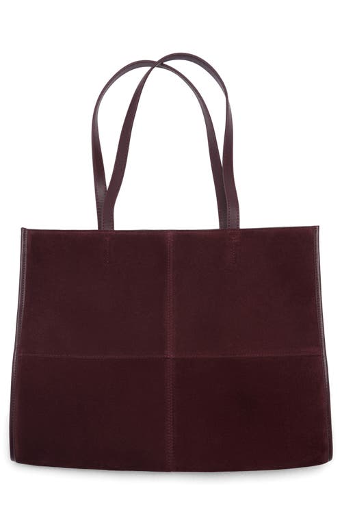 Mango Leather Shopper Bag In Burgundy