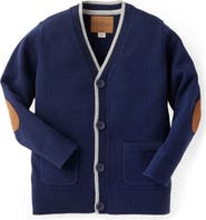 Hope & Henry Baby Boys' Organic Tipped Cardigan with Elbow Patches, Infant