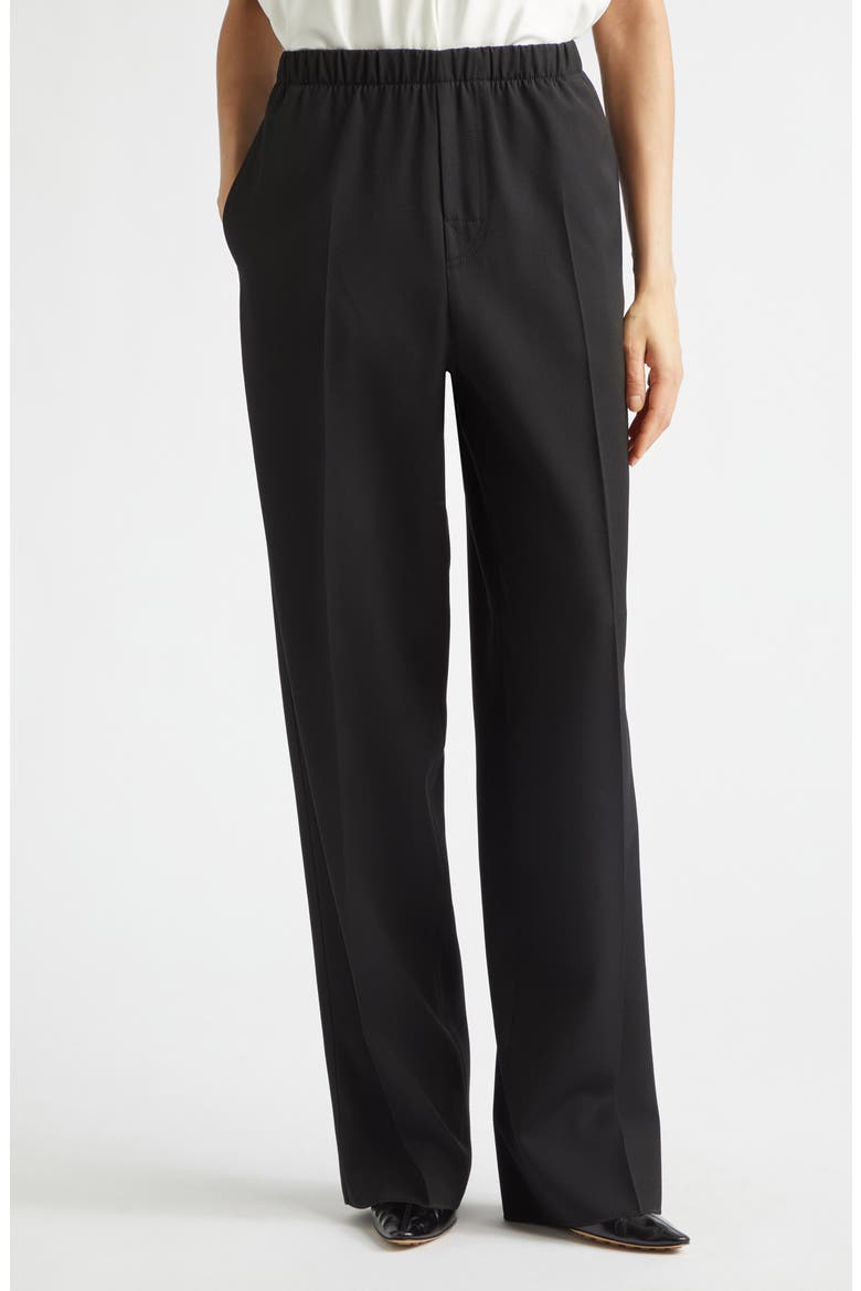 Wool Grain de Poudre Wide Leg Pants, Main, color, 1010 DOUBLE BLACK
