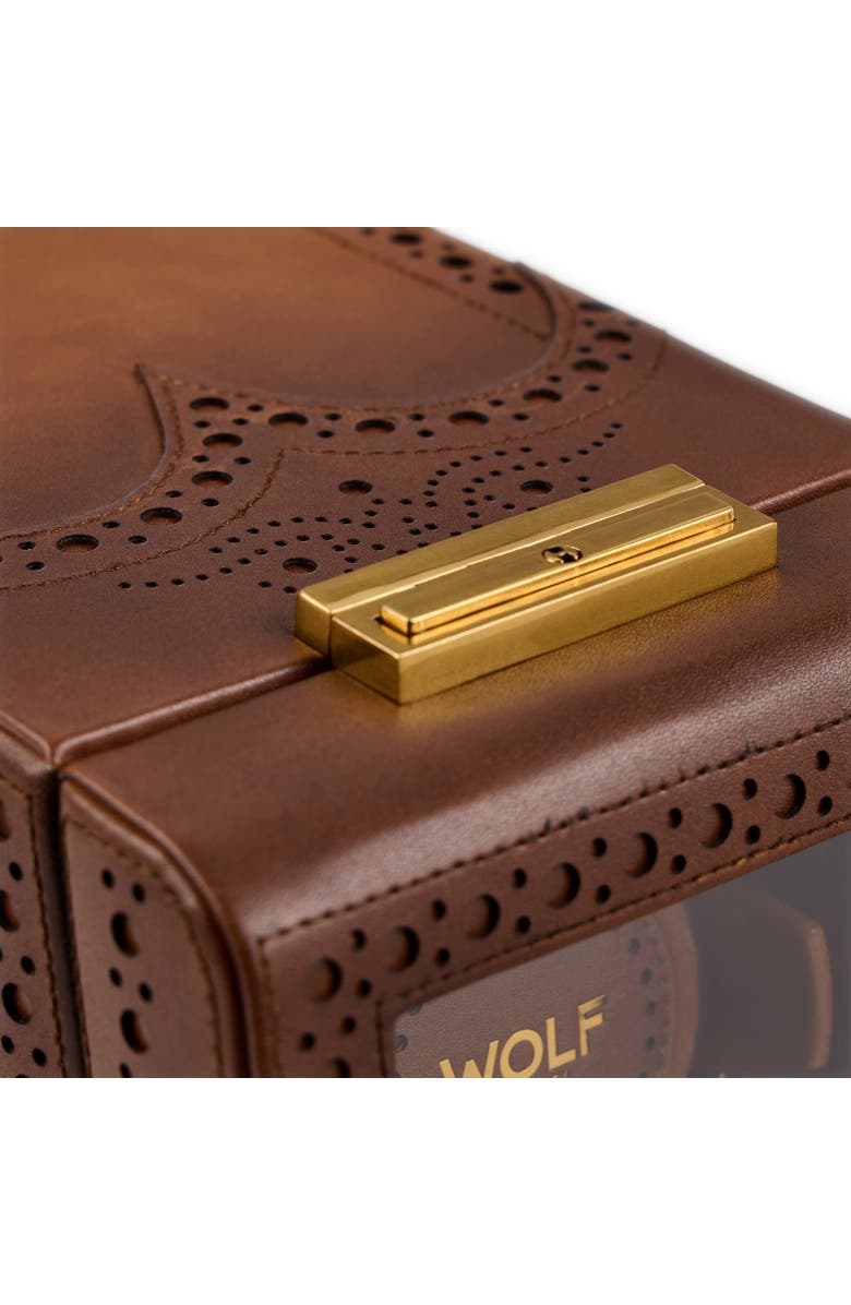 WOLF Brogue Single Watch Winder, Alternate, color, Burnished Brown