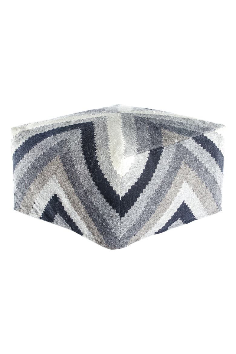 Diamond Dove Pouf, Main, color, GREY/ SILVER
