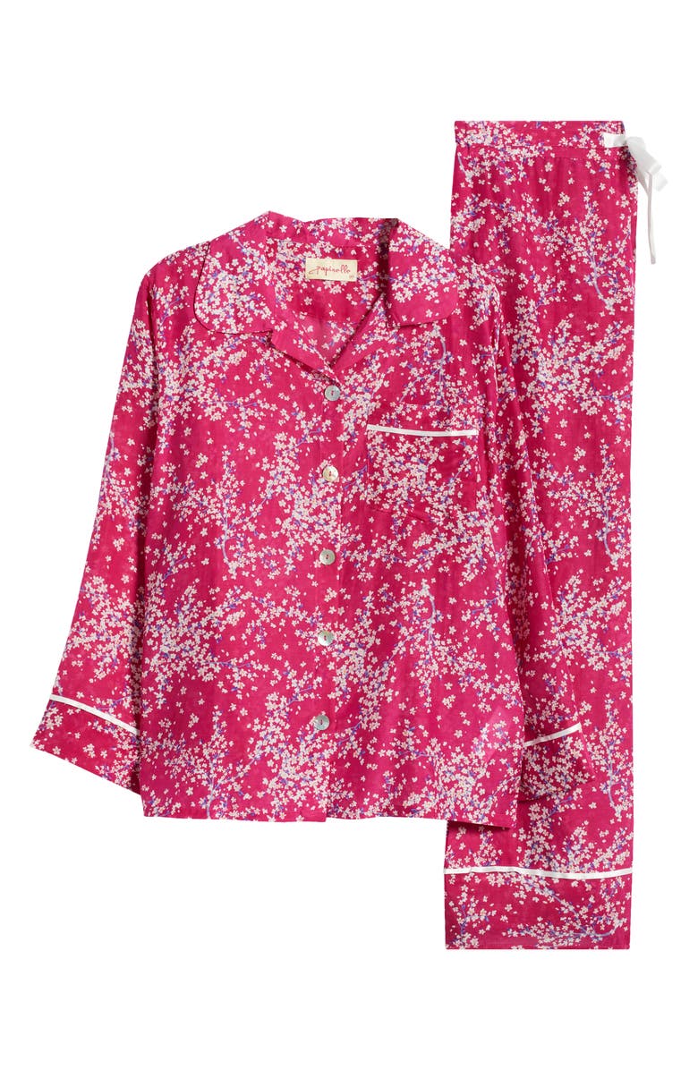 Papinelle Cheri Blossom Cotton & Silk Pajamas, Main, color, 