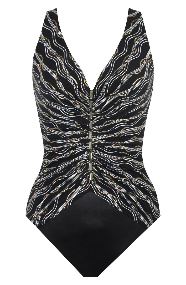 Miraclesuit<sup>®</sup> Linked Charmer One-Piece Swimsuit, Alternate, color,