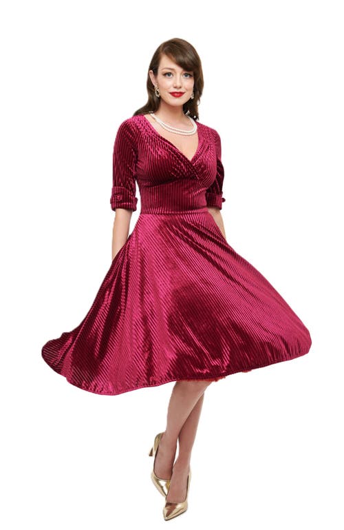 UNIQUE VINTAGE UNIQUE VINTAGE HALF SLEEVE SURPLICE DELORES SWING DRESS