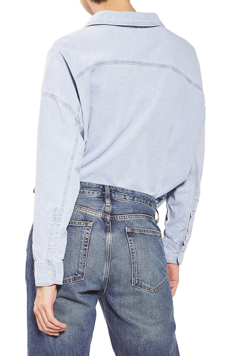 Topshop Elton Denim Shirt, Alternate, color, 