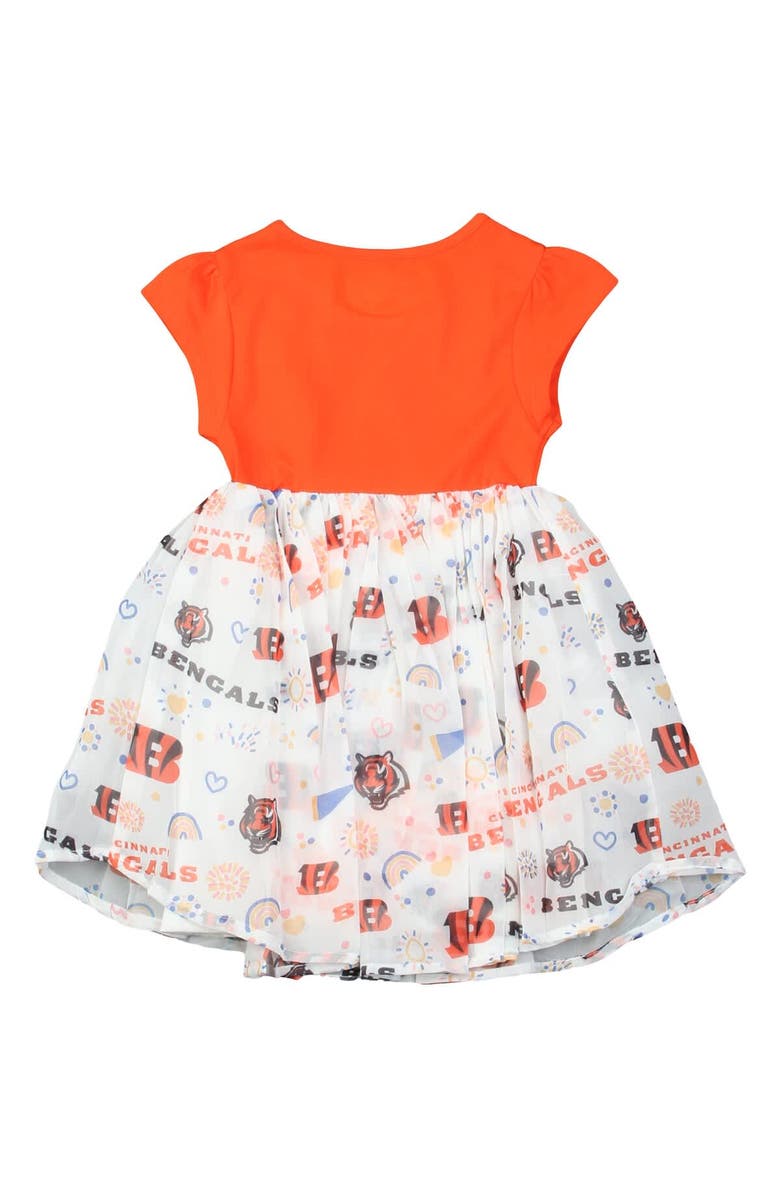 Wes & Willy Girls Toddler Wes & Willy Orange Cincinnati Bengals Princess Dress, Alternate, color,