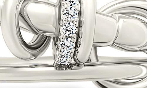 Sterling Forever Giovanna Cubic Zirconia Linked Ring In Silver