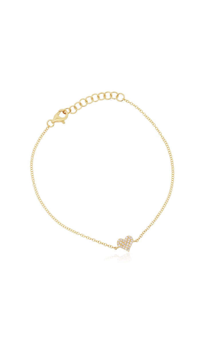 The Lovery Fine Jewelry Mini Diamond Heart Bracelet, Main, color,