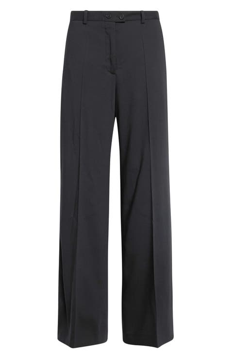 Low Waist Loose Fit Stretch Virgin Wool Pants