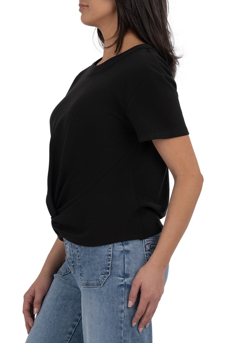 Avi Twist Front T-Shirt, Alternate, color, BLACK JM