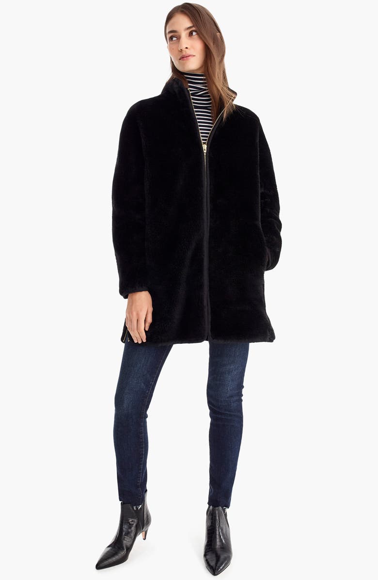 J.Crew Zip-Up Teddy Coat, Alternate, color,