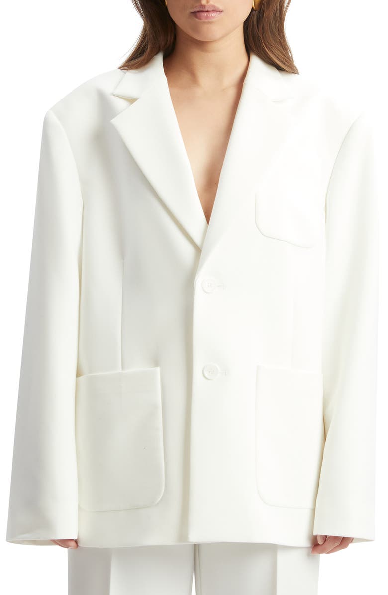 Bardot Halia Oversize Blazer, Main, color, Orchid White