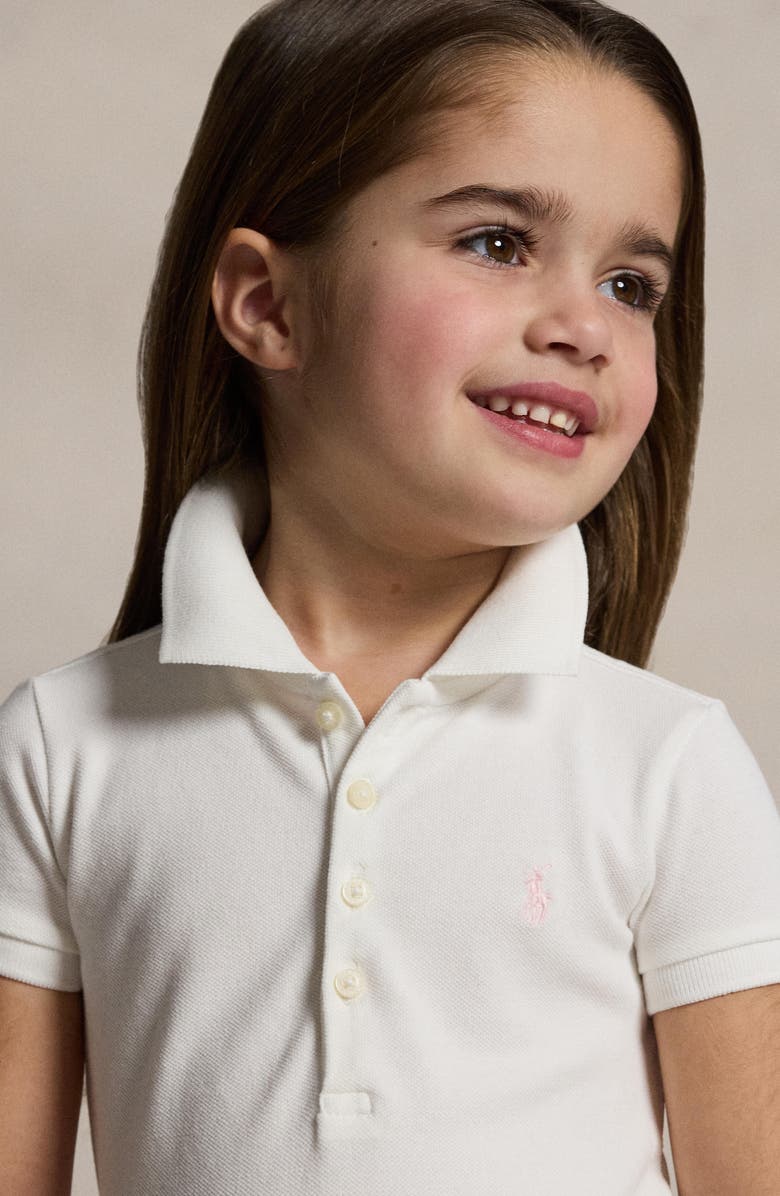 Polo Ralph Lauren Kids' Cotton Piqué Polo Dress, Alternate, color, White