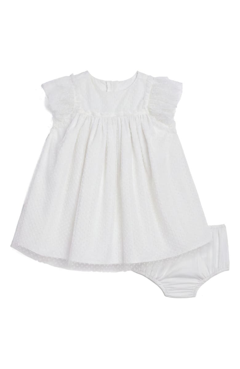 Pippa & Julie Kids' Lilly Dot Mesh Float Dress, Main, color, White