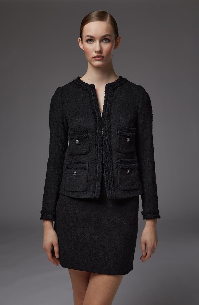 LK Bennett Charlee Tweed Jacket, Alternate, color, Black