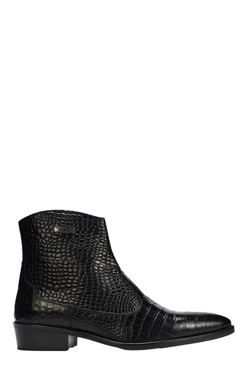 CARLOS SANTANA Zappa Cowboy Boot in Black Croco 