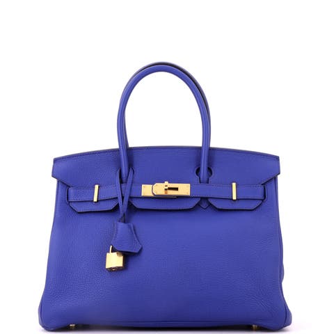 Birkin Handbag Blue Togo with Gold Hardware 30