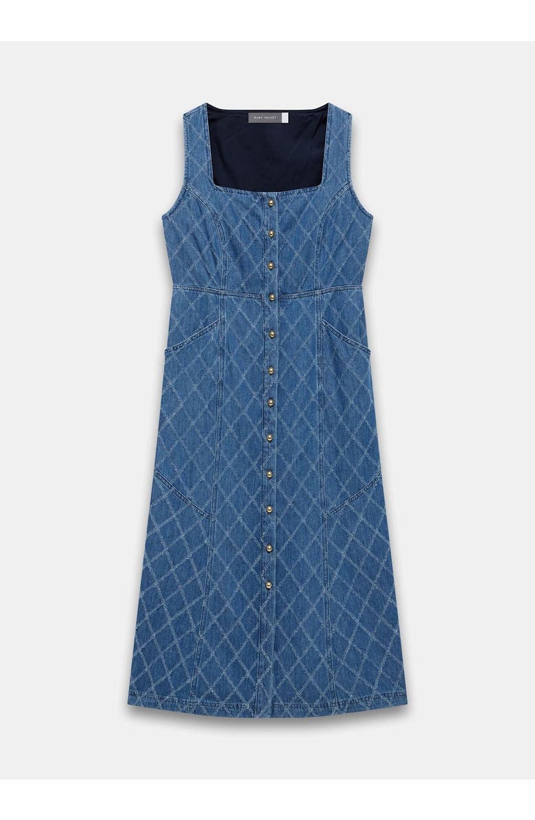 MINT VELVET Denim Midi Dress, Alternate, color, Navy