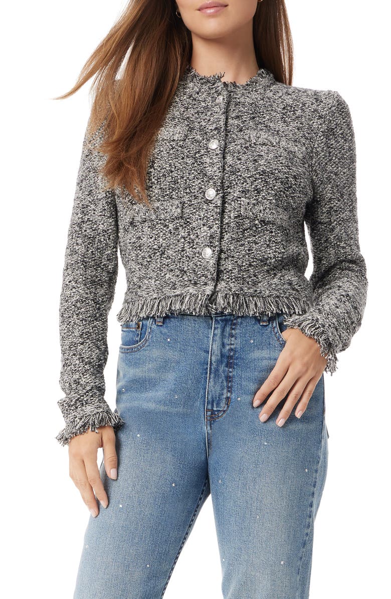 Sam Edelman Indria Fringe Jacket, Main, color, Black