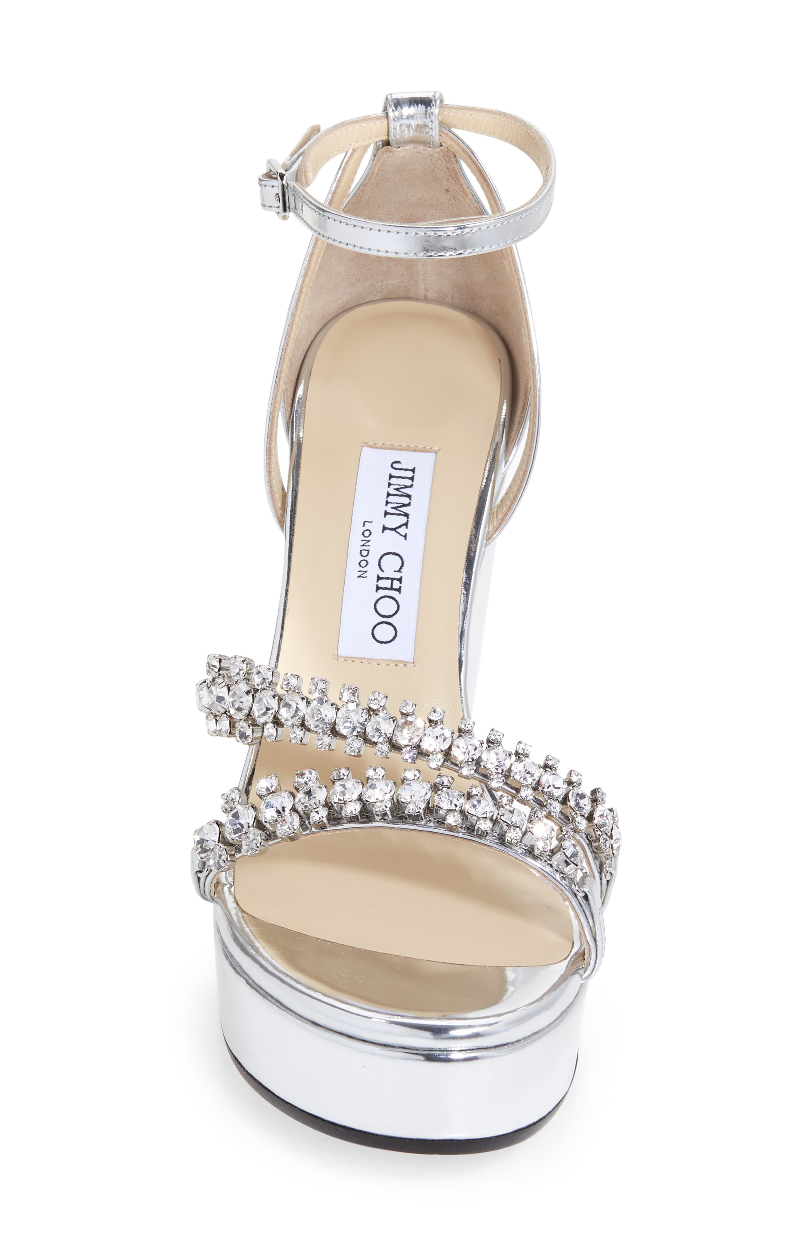 Jimmy Choo Bing Crystal Embellished Platform Wedge Sandal, Alternate, color, 