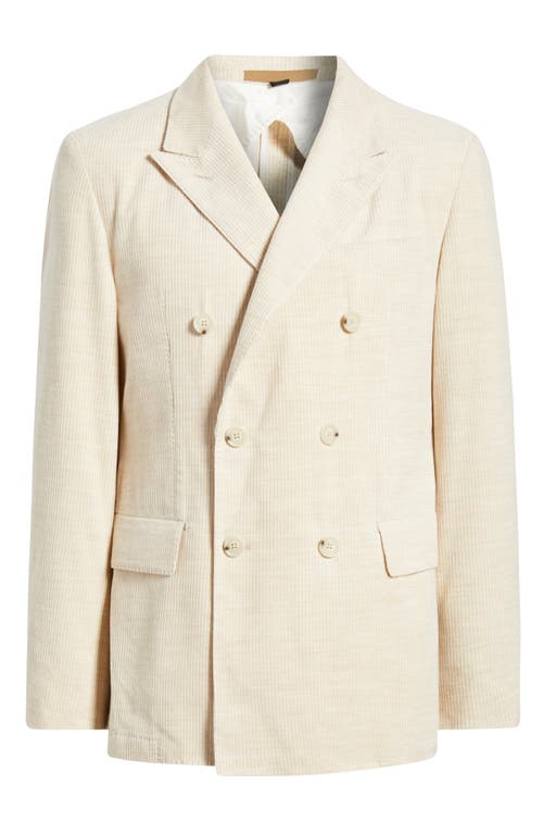 Hugo Boss Boss Heston Slim Fit Double Breasted Ribbed Cotton & Alpaca Sport Coat In Neutral
