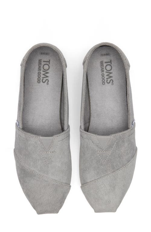 Toms Womens Drizzle Grey Alpargata Branded Canvas Shoes In Grey