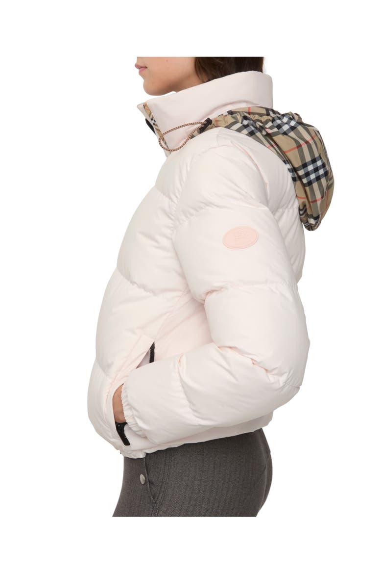 Check Trim Ambleside Puffer Jacket, Alternate, color, Flora pink