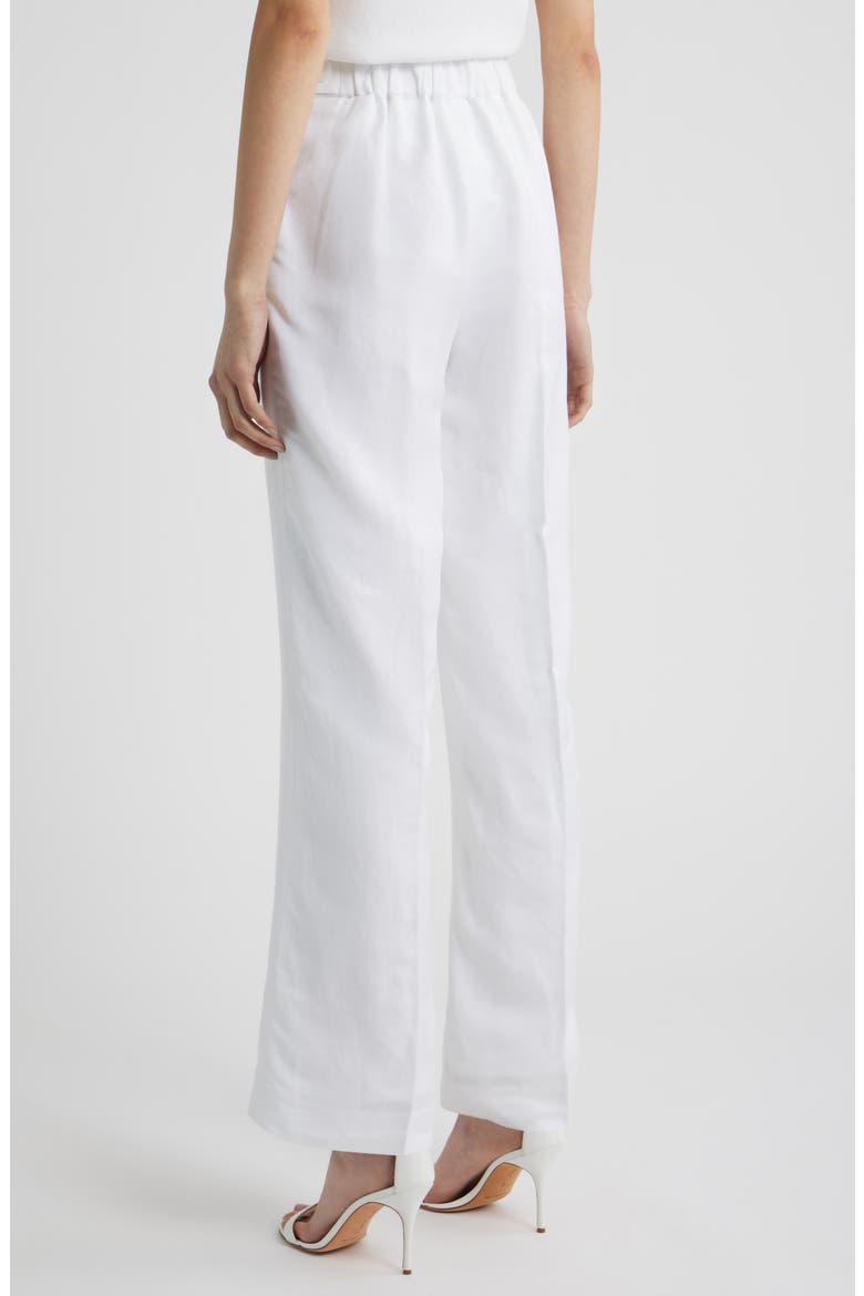 Button Tab Pull-On Linen Blend Wide Leg Pants, Alternate, color, CRISP WHITE