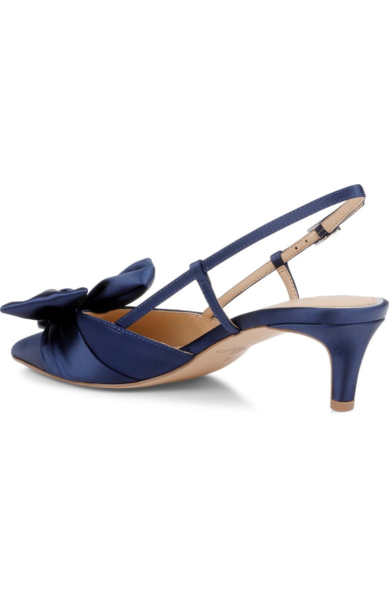 Jewel Badgley Mischka Shoshana Pointed Toe Slingback Pump, Alternate, color, Navy Satin