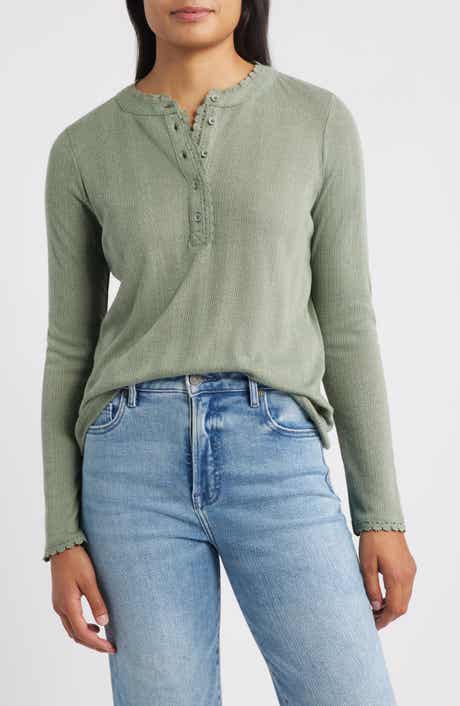 GIBSONLOOK Ava Lace Henley Top