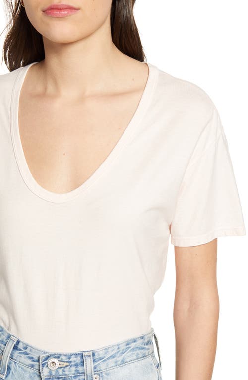 Shop Ag Henson Deep Scoop Cotton T-shirt In Pink Blush