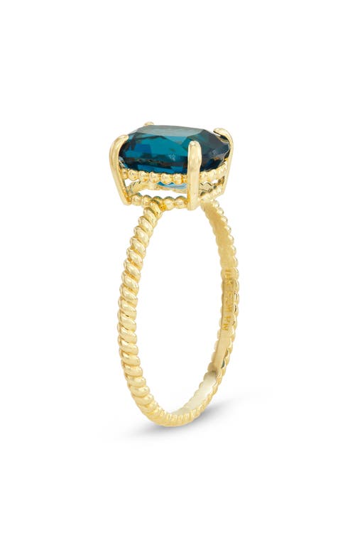 Shop Fuzion Creations London Blue Topaz Ring In Yellow