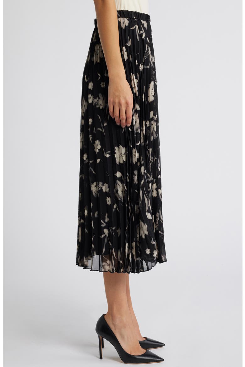 Pleated Pull-On Skirt, Alternate, color, ANNE BLACK MULTI