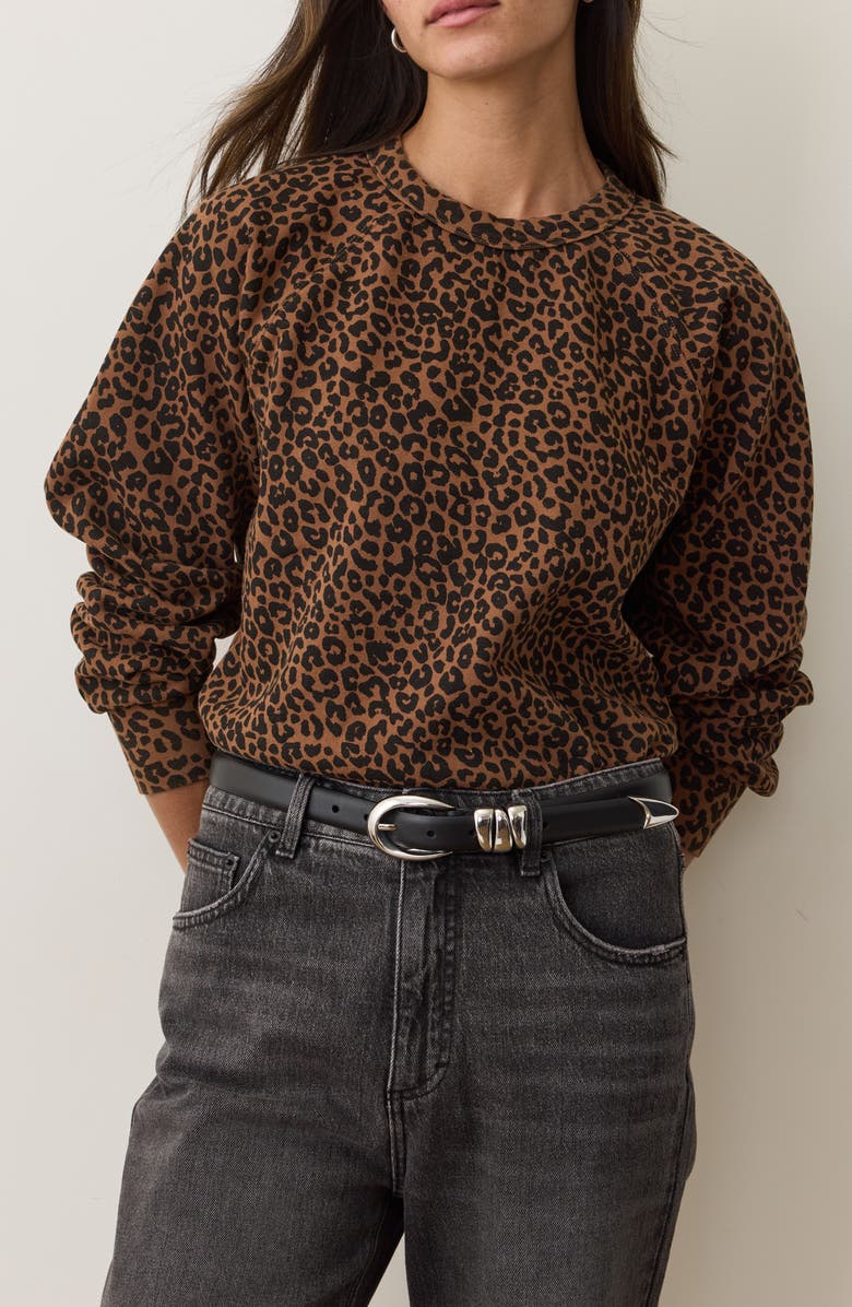 Marine Layer Cloud 9 Fleece Leopard Print Sweatshirt, Main, color, 