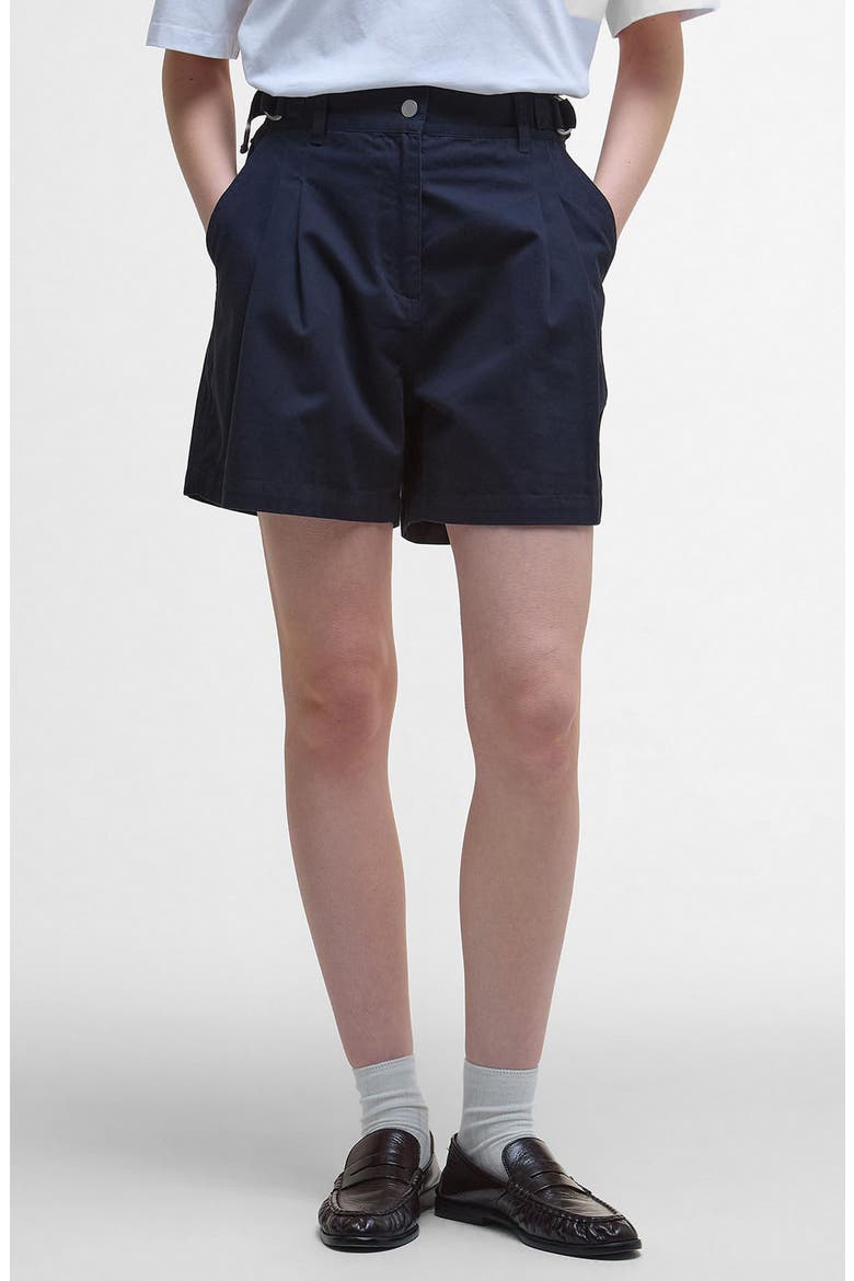 Cecile Cotton Twill Shorts, Main, color, NAVY