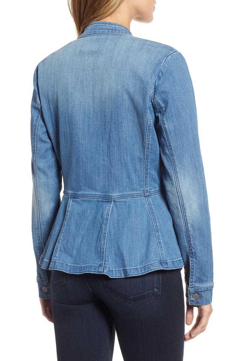 Halogen<sup>®</sup> Peplum Denim Jacket, Alternate, color, 