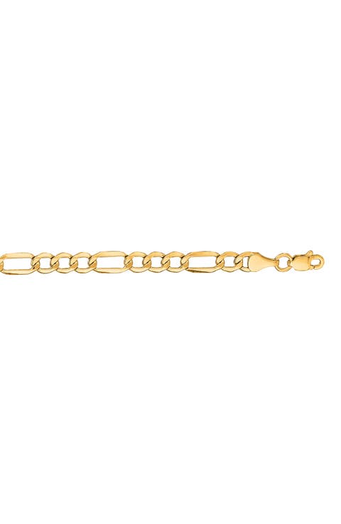 14K Gold Light Figaro Chain Necklace