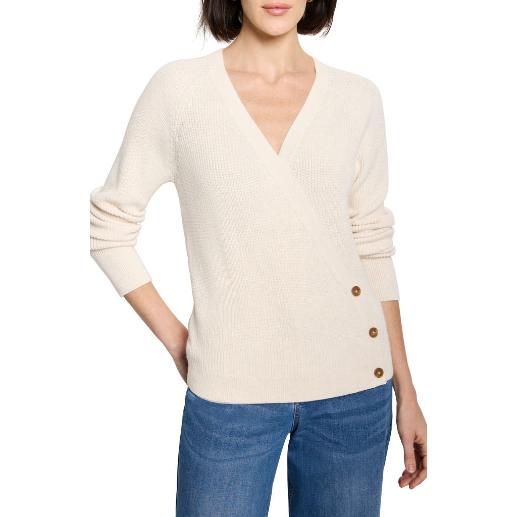 Nic + Zoe Nic+zoe Shaker Stitch Wrap Sweater In Neutral