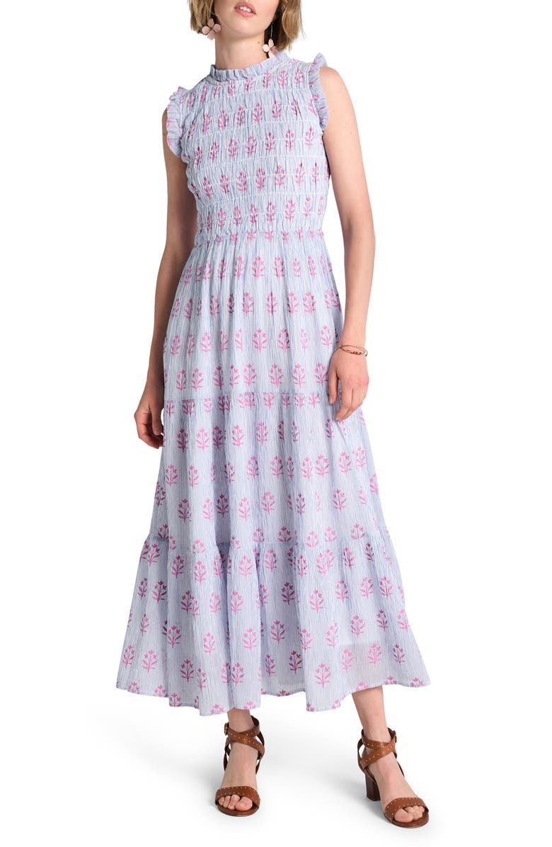 Hatley Wildflower Sleeveless Tiered Cotton Maxi Dress, Main, color, 