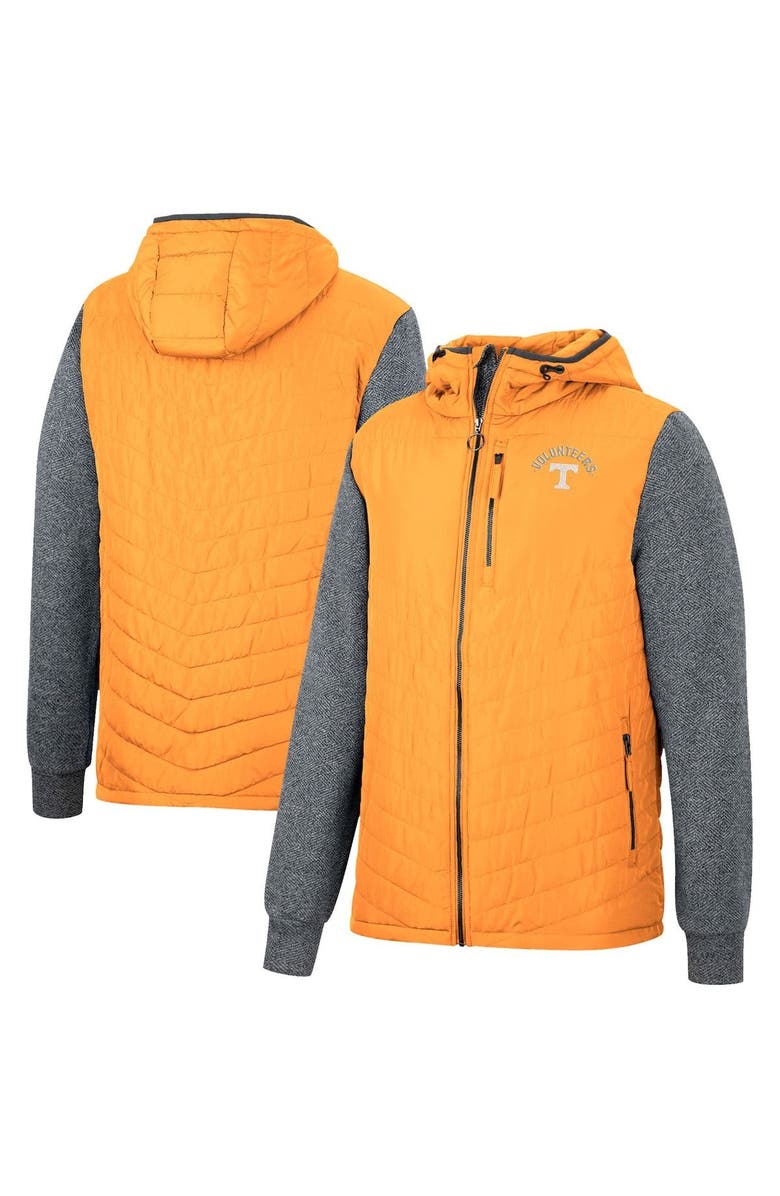 COLOSSEUM Men's Colosseum Tennessee Orange/Charcoal Tennessee Volunteers Course Herringbone Full-Zip Hoodie, Main, color, 