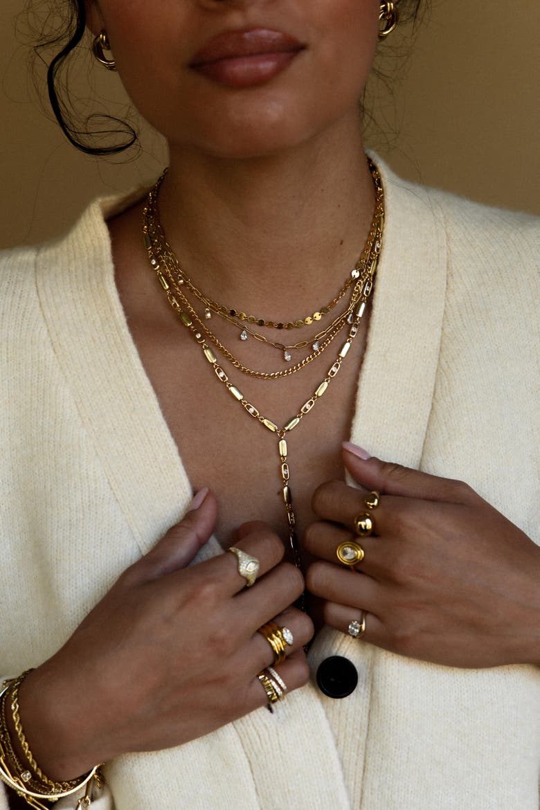 Nellie Lariat Necklace, Alternate, color, Gold